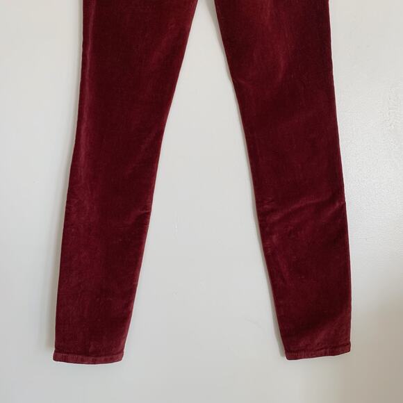 Maroon Pinot FRAME Denim Le High Skinny Velveteen Jeans 24 - Picture 4 of 8